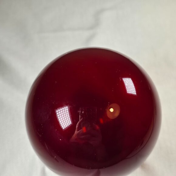 Set of 3 Hand Blown Red Glass Ornaments Witch Ball / Hanging Globe • Christmas - Picture 4 of 9